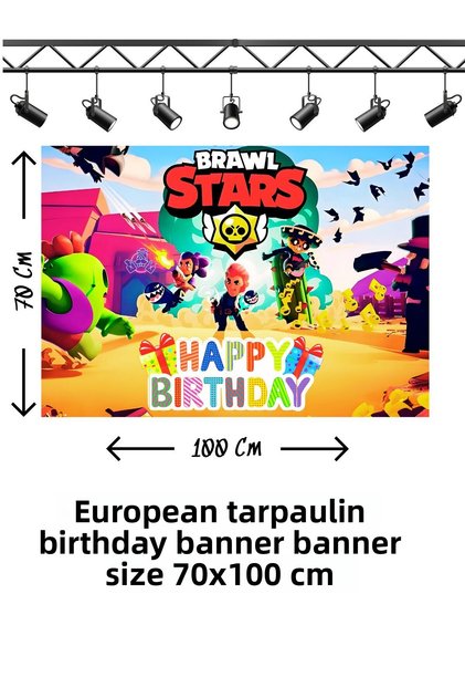لافتة عيد ميلاد بطابع Brawl Stars