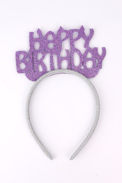 Lilac Glitter Eva Happy Birthday Girl's Crown