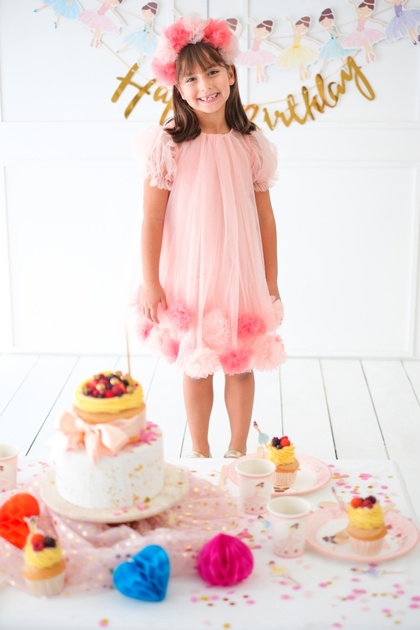 open lace back dress Birthday Girl Pink Mini Party Dress - US 14