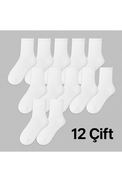 Unisex White Cotton College Sports Socks - Anti-Sweat, Comfortable, Durable Daily Use