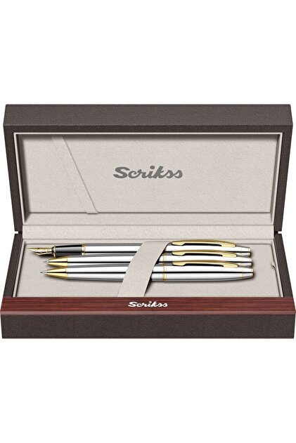 Scrikss WizDesign 722W GOLDKROM DOLMA KALEM + TÜKENMEZKALEM +
