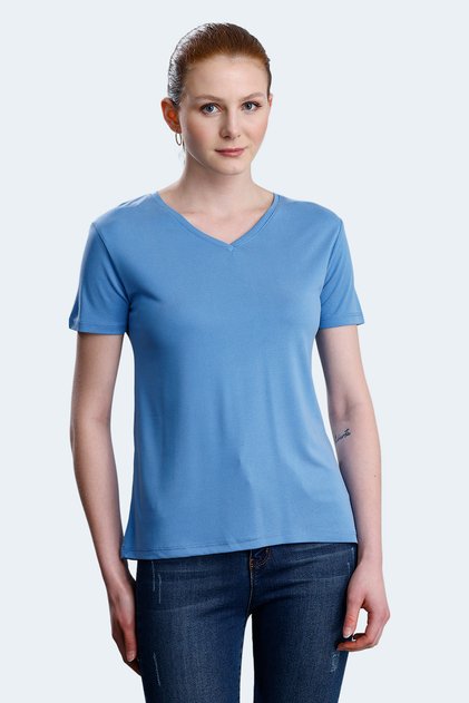 Pericas Women's V-Neck Blue T-Shirt