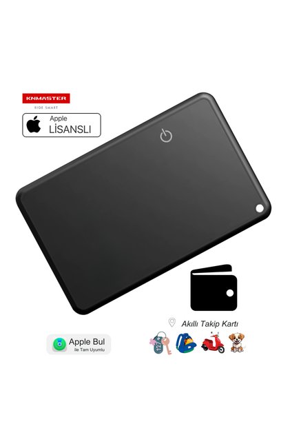KNTAG 1C Ultra İnce Apple Uyumlu Cüzdan Takip Kartı - Şarjlı