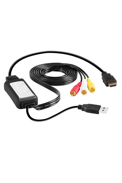 Cablu convertor AV / RCA tata la HDMI tata, rezolutie 1080P, 2m, negru