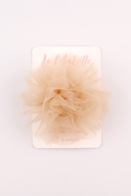 Beige Tulle Flower Girl's Clip Buckle