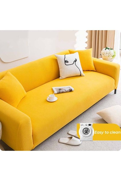 Seat Cover Sofa Cover Lycra Stretch Elastic Flexible Square Pattern Three Seater One Piece Sofa Cover