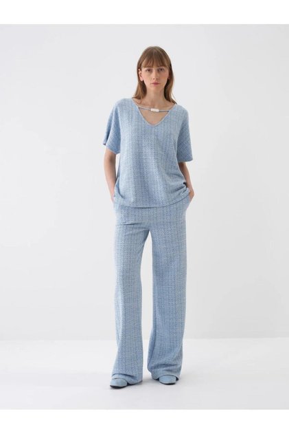 TÜVİT KUMAŞ İNCE BLUZ PANTOLON TAKIM