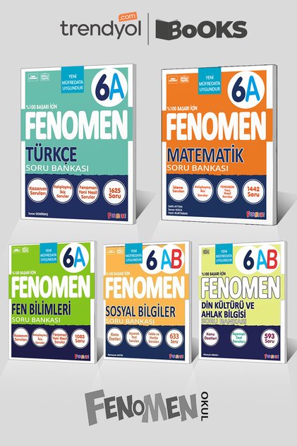 FENOMEN 6 A Set (Türkçe,Matematik,Fen,Din,Sosyal) *Güncel Baskı