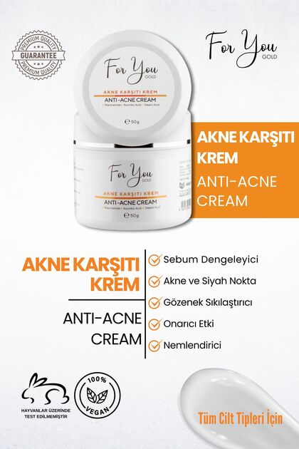Anti-Acne Cream, for Skin with Acne and Water-Based Sebum Balancing Care Cream 50Gr