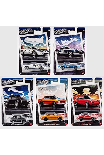 HOT WHEELS National Icons 5'li Set – Ford GT40, Jaguar E-Type