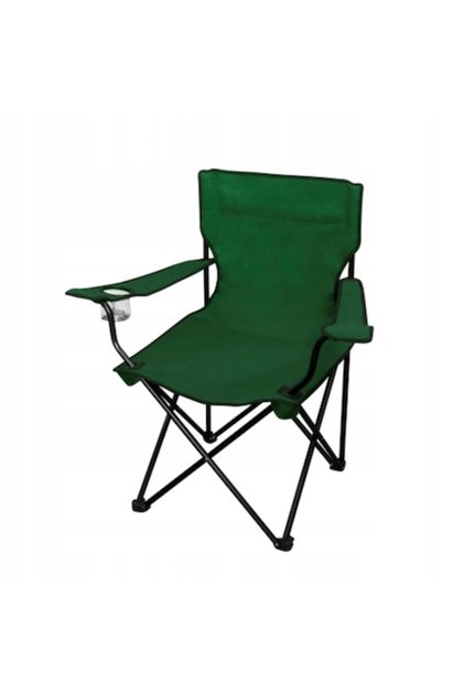 Scaun pliabil de camping KADAX, pescuit, cu suport pentru pahare, verde, 49x46x82cm