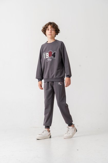 1984 Champ Applique Embroidered Printed Boys Bottom Top Tracksuit Set