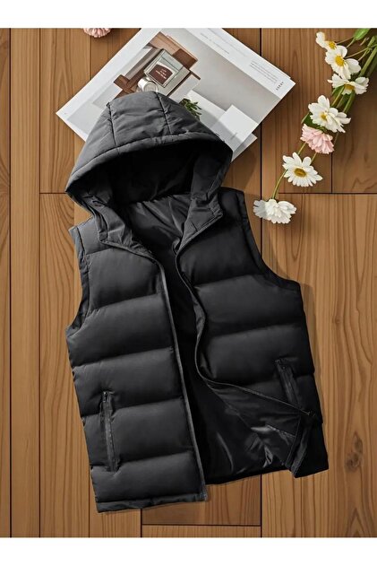 New Season Waterproof Hooded Relaxed Fit Puffer Vest