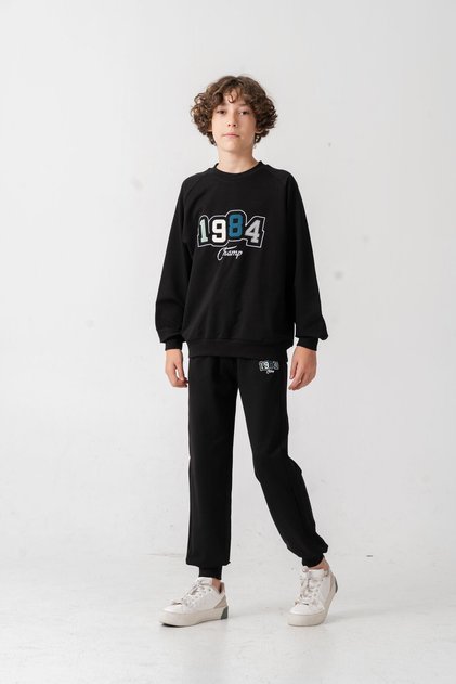 1984 Champ Applique Embroidered Printed Boys Bottom Top Tracksuit Set