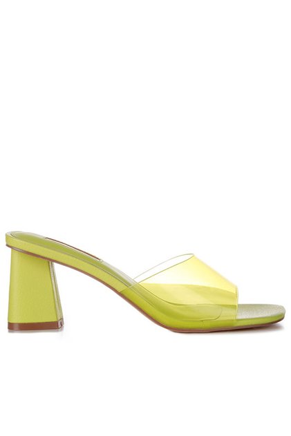 Women Lime Clear Strap Slip On Sandal