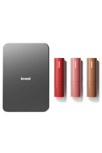 Kremi Allık Ruj Göz Farı Kiss&Blush 3lü Set Metal Kutu I Makyaj