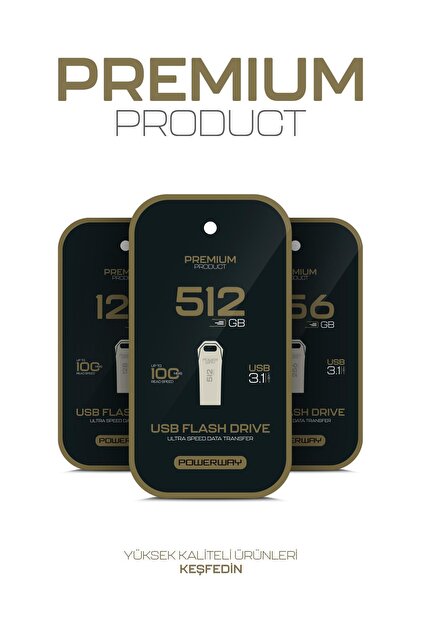 Powerway Premium 512 GB USB 3.1 Metal Gövde Ultra Hızlı Flash