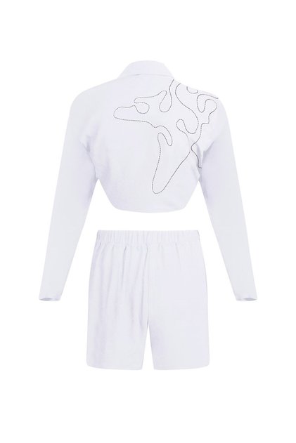 Helen Solid Color Embroidered Shorts