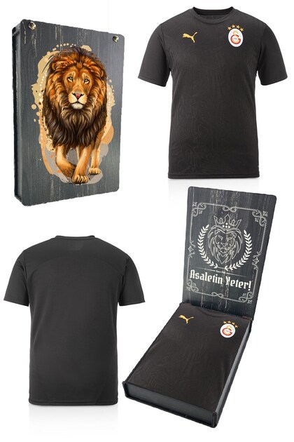 Original Licensed Crew Neck Black a Team Training T-Shirt Gs Lion Printed Set
