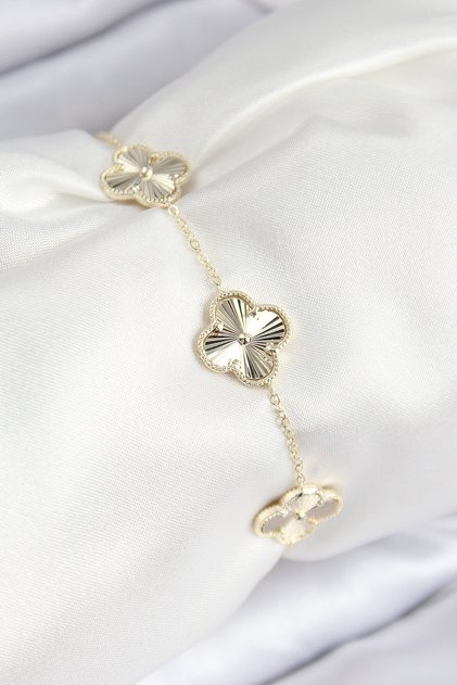 Vip Brass Clover Model Gold Color Women's Bracelet