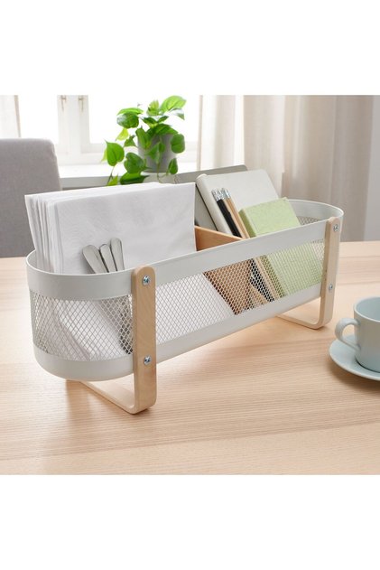 Desktop Organizer, White, 50X16X17 cm Depth: 16 cm Width: 50 cm Height: 17 cm