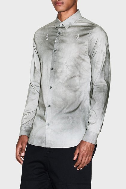 Logolu Streç Pamuklu Slim Fit Klasik Yaka Gömlek Erkek GÖMLEK XM001956 AF13184 F8042