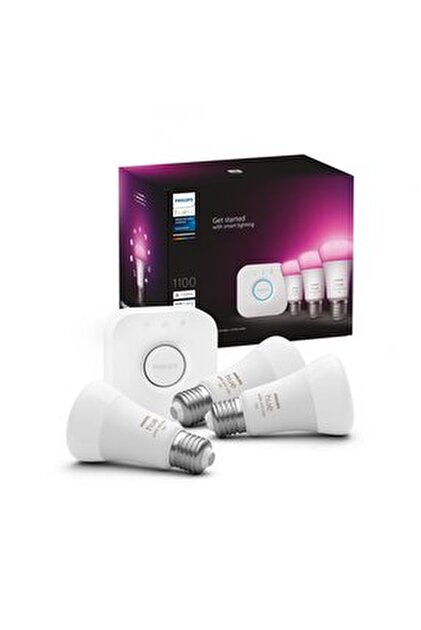 Philips Hue Essential 3'lü E27 Ampul Başlangıç Seti 806 Lumen