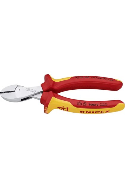 Cleste de Taiere X-cut cu Suprafata Cromata si Manere cu Manson Bicomponent Vde 1000 V, L 160 Mm, Taiere O 4.8 / 3.8 / 2.7 / 2.2 / 12 Mm