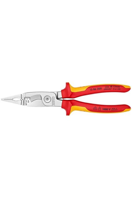 Cleste electrician cu 6 functii, manere izolate la 1000 V, KNIPEX, 200 mm