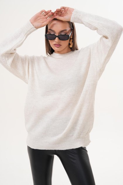 Women's Crew Neck Knit Loose-Fit Sweater 265252