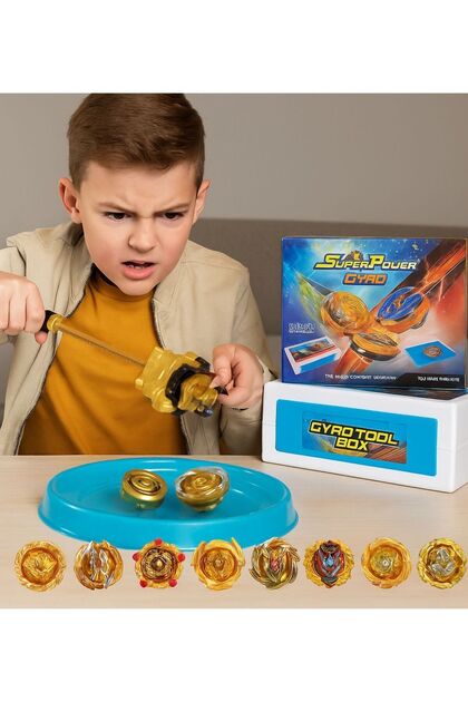 MOODİES Beyblade Altın Renk Gyro Döner Topaç Seti - Arenalı