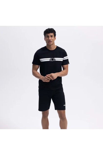 Crew Neck Black Men's T-Shirt Em442