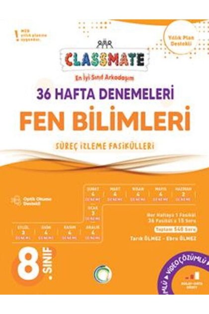 Okyanus Yayınları 8. Sınıf Fen Bilimleri Classmate 36 Hafta Denemeleri