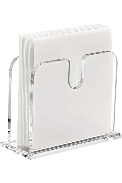 Acrylic Napkin Holder Transparent Vertical Table Organizer (18x13x6 cm)