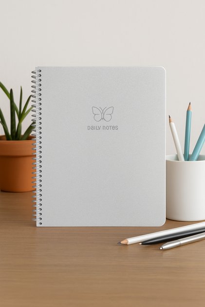 School Notebook A4 80 Sheets Lined Pp Cover Spiral Glitter Notebook – Sticker Gift