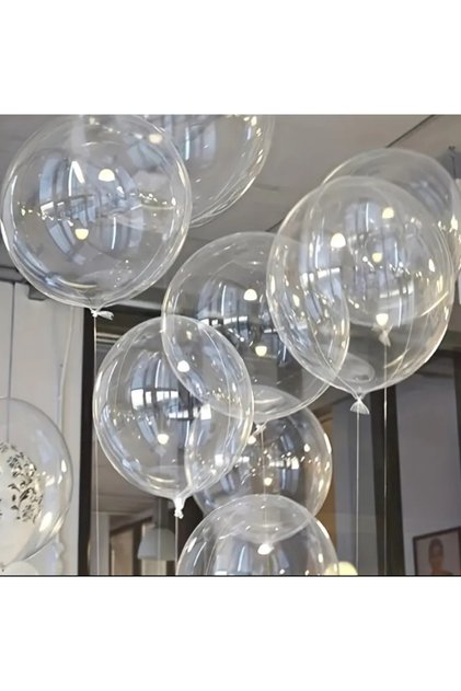 Colorless Transparent Bobo Balloon Set of 3 24 Inches