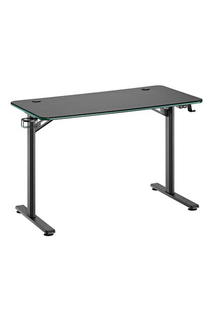 Skill Tech RGB Edge Gaming Desk 1195x595mm Black w/ Drink Holder & Hook – SH GMD08-1