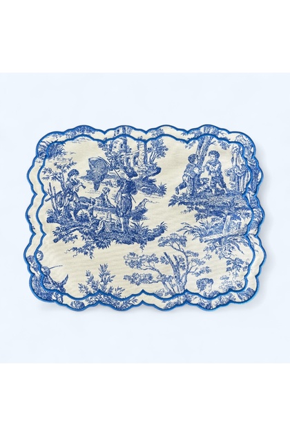 Toile De Jouy - American Service Blue - 35X45 cm 1 Piece