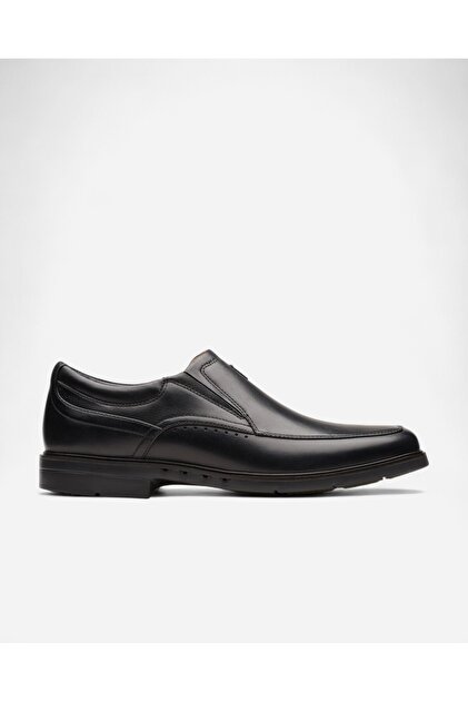 CLARKS Un Kendric Go Black Leather, M; 7 Erkek Blk/Gunmet Günlük