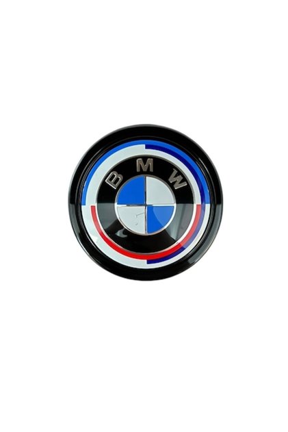 Emblemă completă BMW, montată pe portbagaj, aniversară, neagră — pentru X5/X6 F15/F16