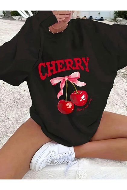 SWEATSHIRT UNISEX SUPRA-MEGLIMĂ CU CAPĂ CU IMPRIMARE CHERRY