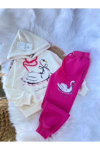 Hooded Girl's Tracksuit Set