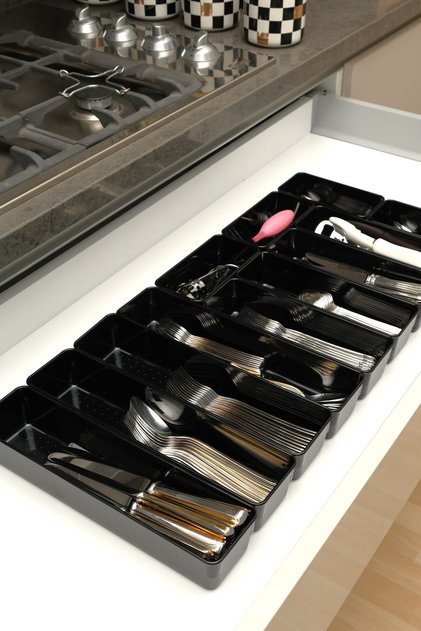 Parlak Siyah (Piano Black) 12'li Set Modüler Çekmece İçi Kaşıklık Organizer Düzenleyici