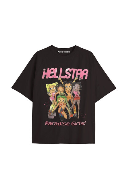 Touz Moda Hellstar Graphic Baskılı Unisex Oversize T-shirt