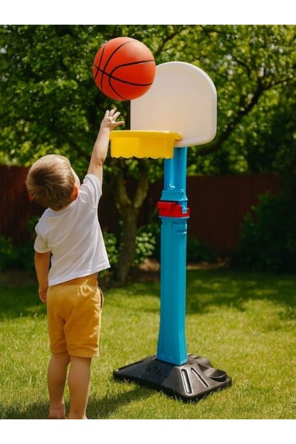 Çocuk Basketbol Potası – 5 Kademeli Ayarlanabilir 170 cm, Su/Kum Doldurulabilir Taban