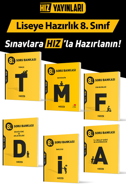 Hız Yayınları 8. Sınıf Lgs Soru Bankası Set (6 Kitap) 2025-2026
