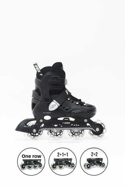 4 Wheels Adjustable Front Castor Light up Roller Skates – Kids & Adults (Professional)
