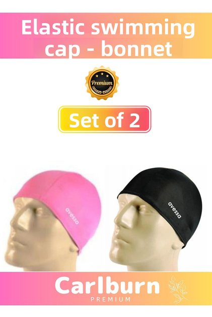 Special Production Waterproof Silicone Swimming Pool Swimming Cap Elastic Swimming Cap Set of 2