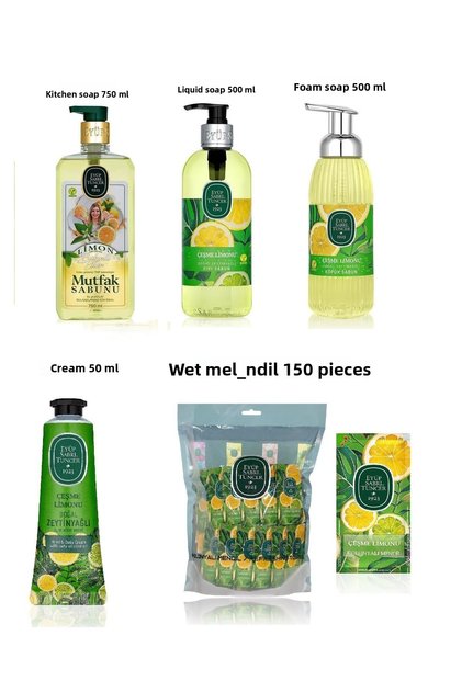 Eyüp Sabri̇ Tuncer Fountain Care Hands Set (Kitchen Soap, Liquid and Foam Soap, Cream, Wet Wipes)