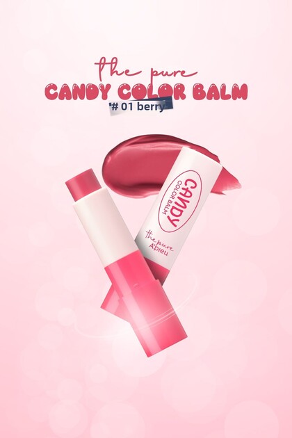 مرطب الشفاه الملون بلمسة نهائية لامعة A'pieu The Pure Candy Color Balm No.01 Berry